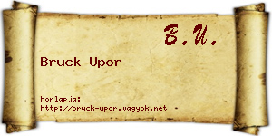 Bruck Upor névjegykártya